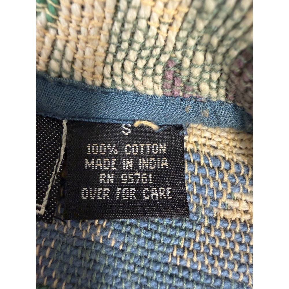 New Identity Womens Southwestern Tapestry Cropped Jacket Blue Green Cotton S - Picture 6 of 11